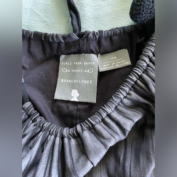 Anthro Girls from Savoy Shares Branchflower Silk Pleated Belted Dress Size 10 - Picture 5 of 10